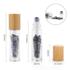 Gemstone Essential Oil Roller Bottle - Sodalite - Wooden Cap product image 3