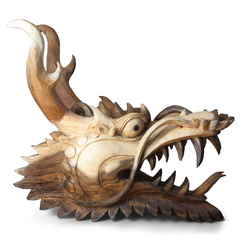 Live Size Dragon Head Carving - 30cm product image