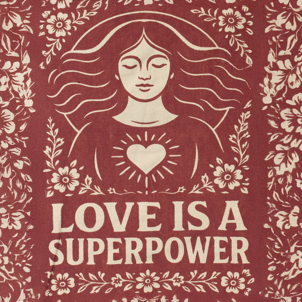 Nomad Sari Iconic Toni Tote Bag - Love is a Super Power - Natural 10oz product image 4