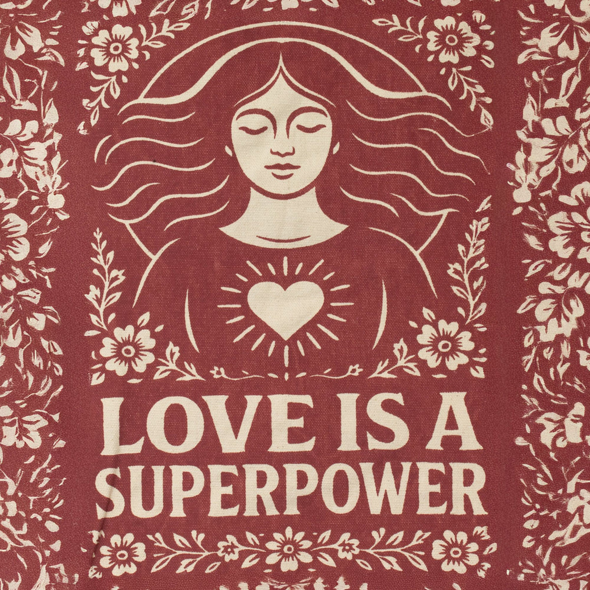 Nomad Sari Iconic Toni Tote Bag - Love is a Super Power - Natural 10oz product image 4