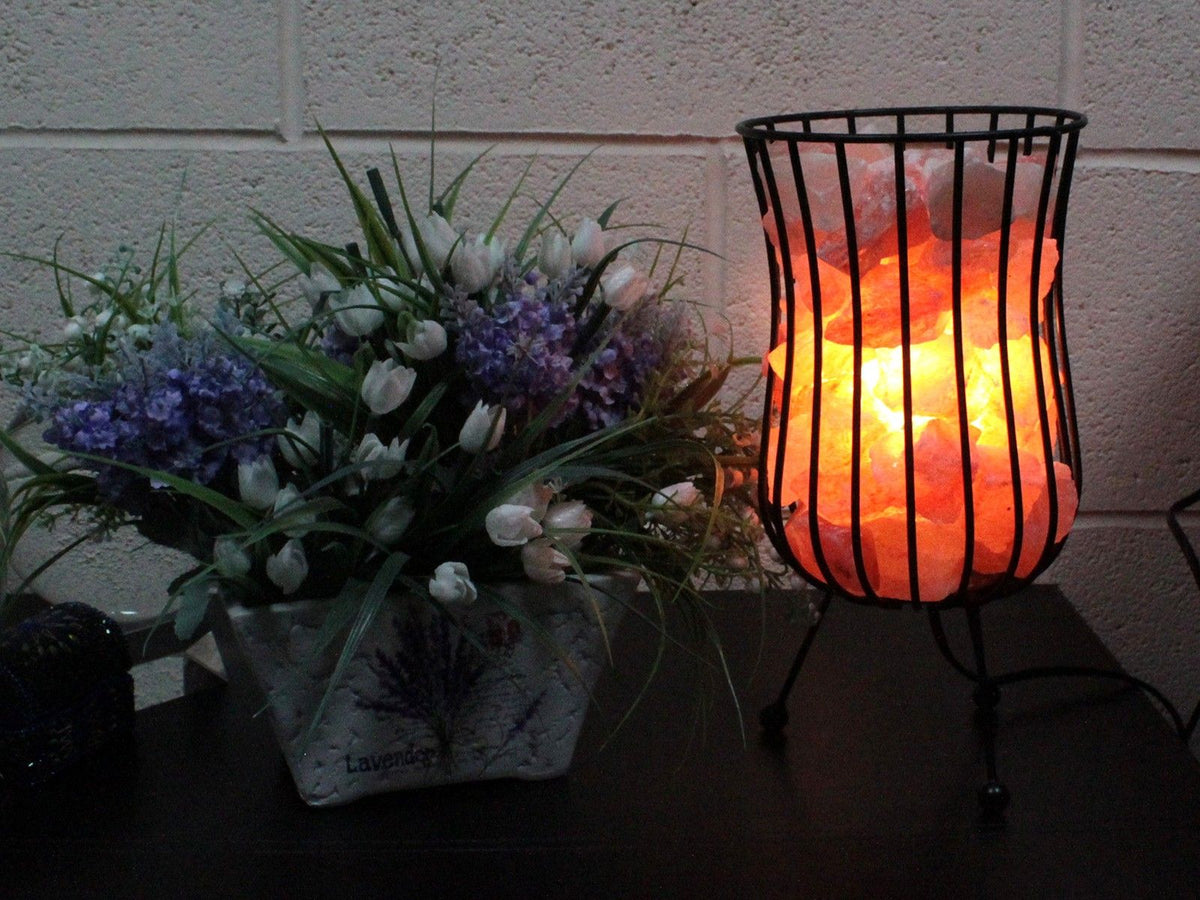 Tall Salt Rock Brazier, Pink Salt Chunks, Cable & Bulb product image 5