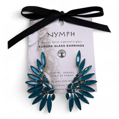 Teal Green - Vintage Glass - Angel Wings - Earrings product image 4