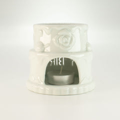 Ceramic Cake Oil Burner - HAPPY BIRTHDAY - White product image 4