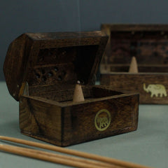 Mini Incense Cone Smoke Box - Mango Wood product image 3