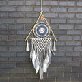Protection Dream Catcher - Lrg Macrame Pyramid White/Grey product image