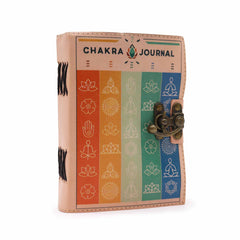 Leather Seven Chakra Colours Deckle-edge Notebook product image 3