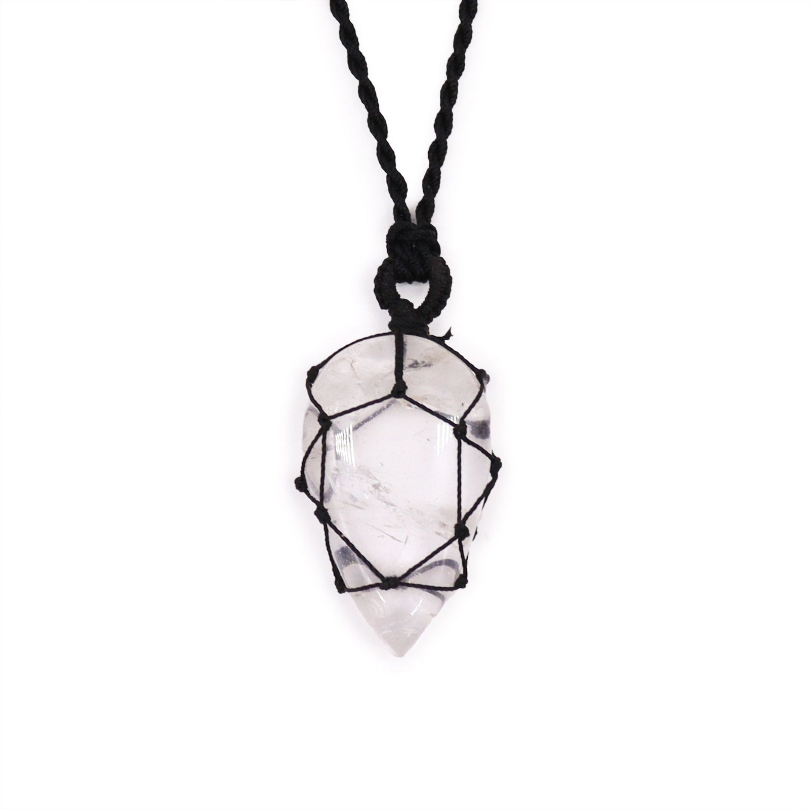 Laced Gemstone Teardrop Pendant - Rock Quartz product image