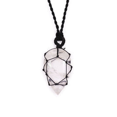 Laced Gemstone Teardrop Pendant - Rock Quartz product image