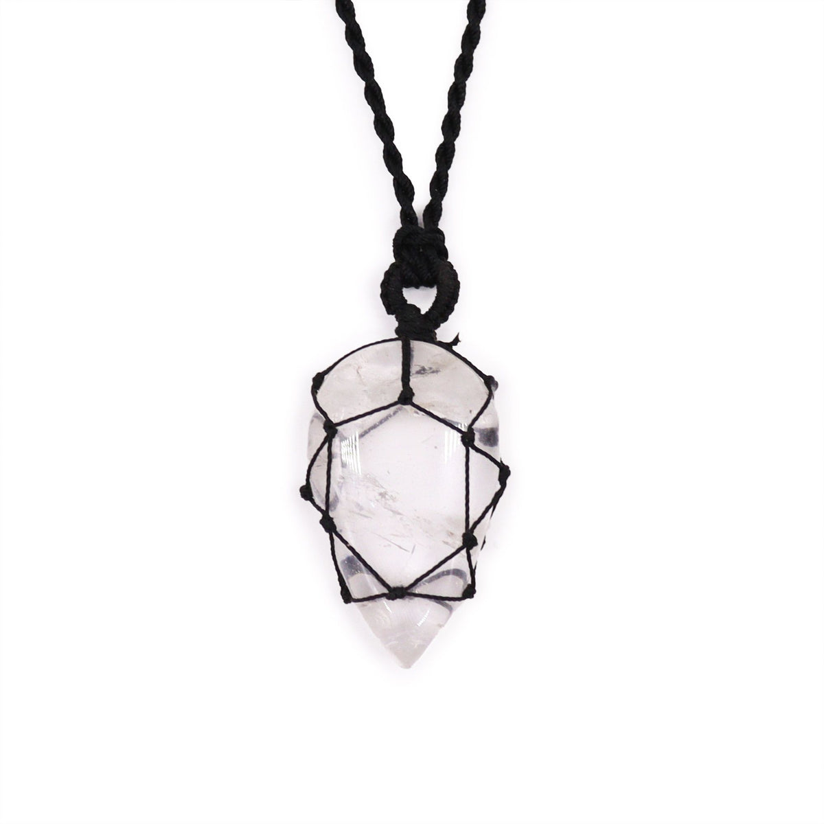 Laced Gemstone Teardrop Pendant - Rock Quartz product image