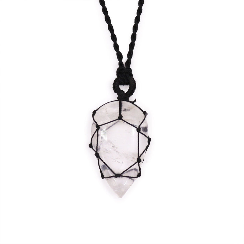 Laced Gemstone Teardrop Pendant - Rock Quartz product image