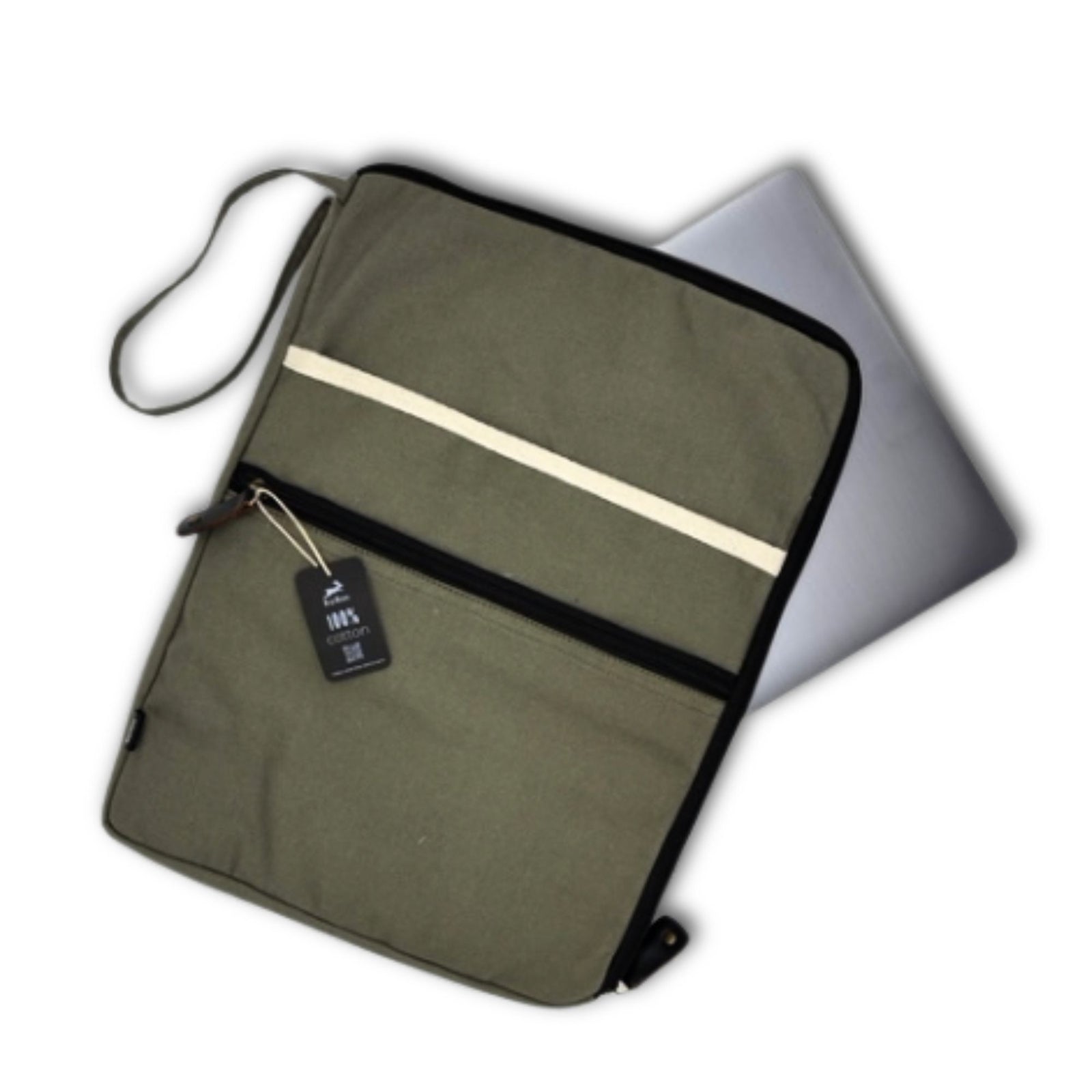 Canvas Large Laptop Pouch - Olive product image