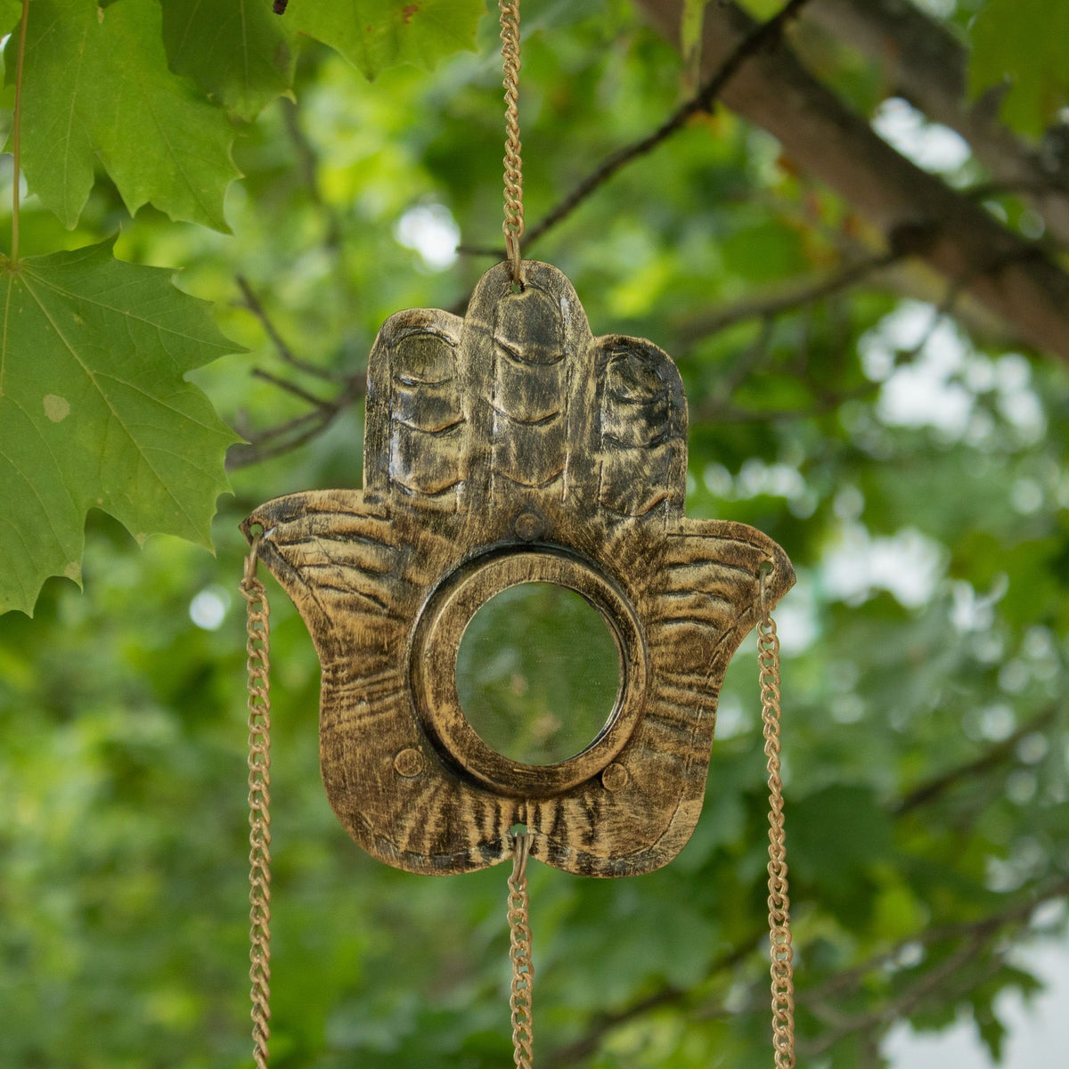 Indian Chimes - Hamsa Sm Mirror 3 Bells product image 5