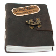 Leather Black Confessions with Lock Notebook (7x5") product image 3