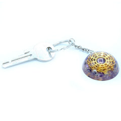 Orgonite Power Keyring - Amethyst Mandala Hearts product image 2