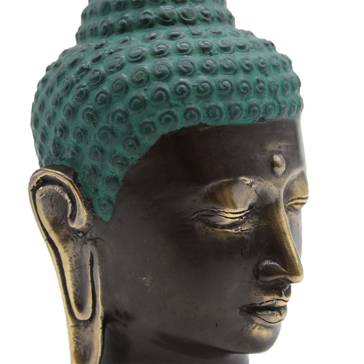 Large Antique Brass Buddha Head product image 3