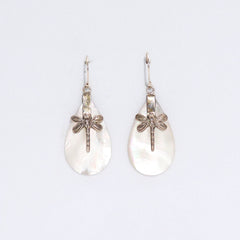 Shell & Silver Earrings - Dragonflies - MOP product image 2