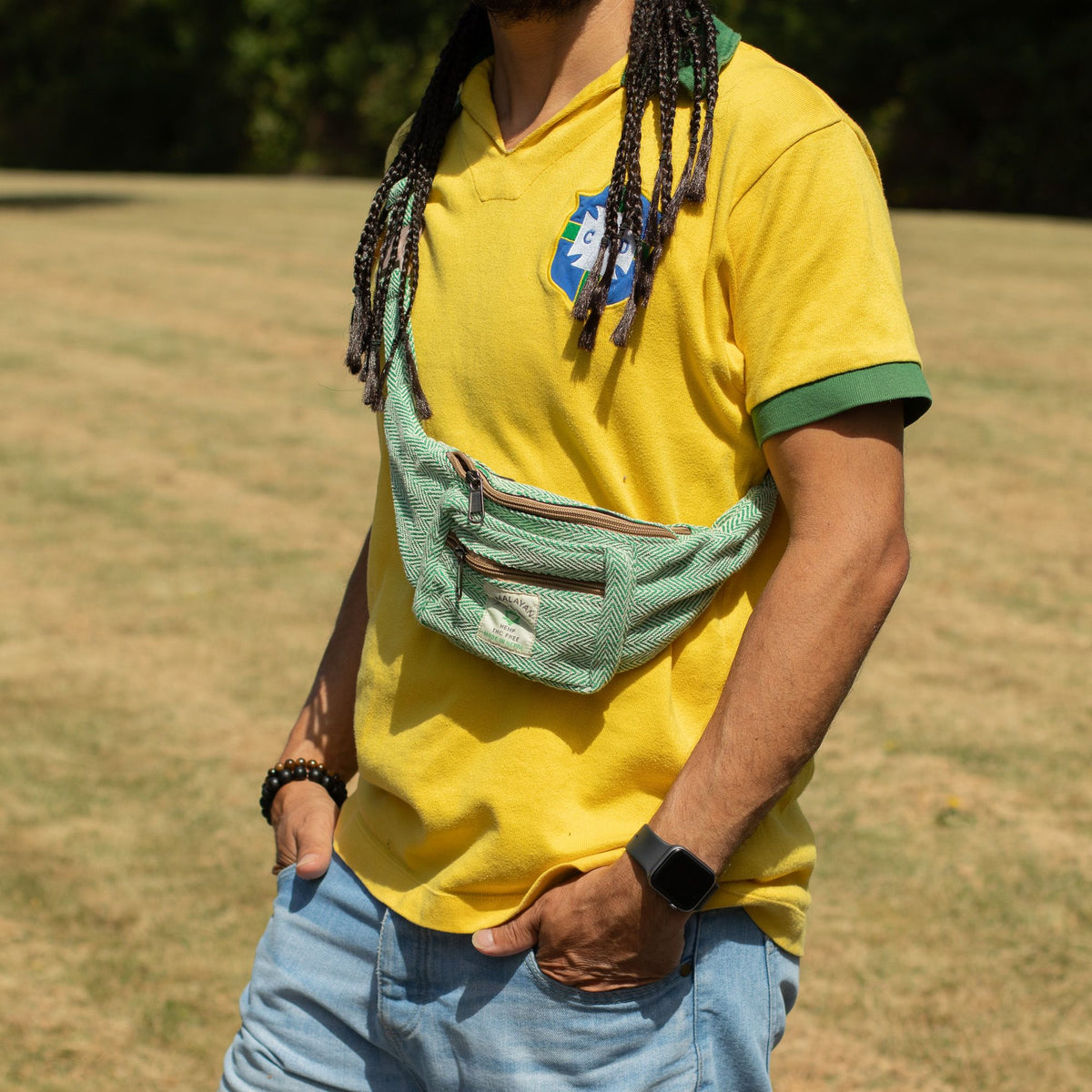Cotton Hemp Style Belt (or Fanny) Bag - Sage - product image 5