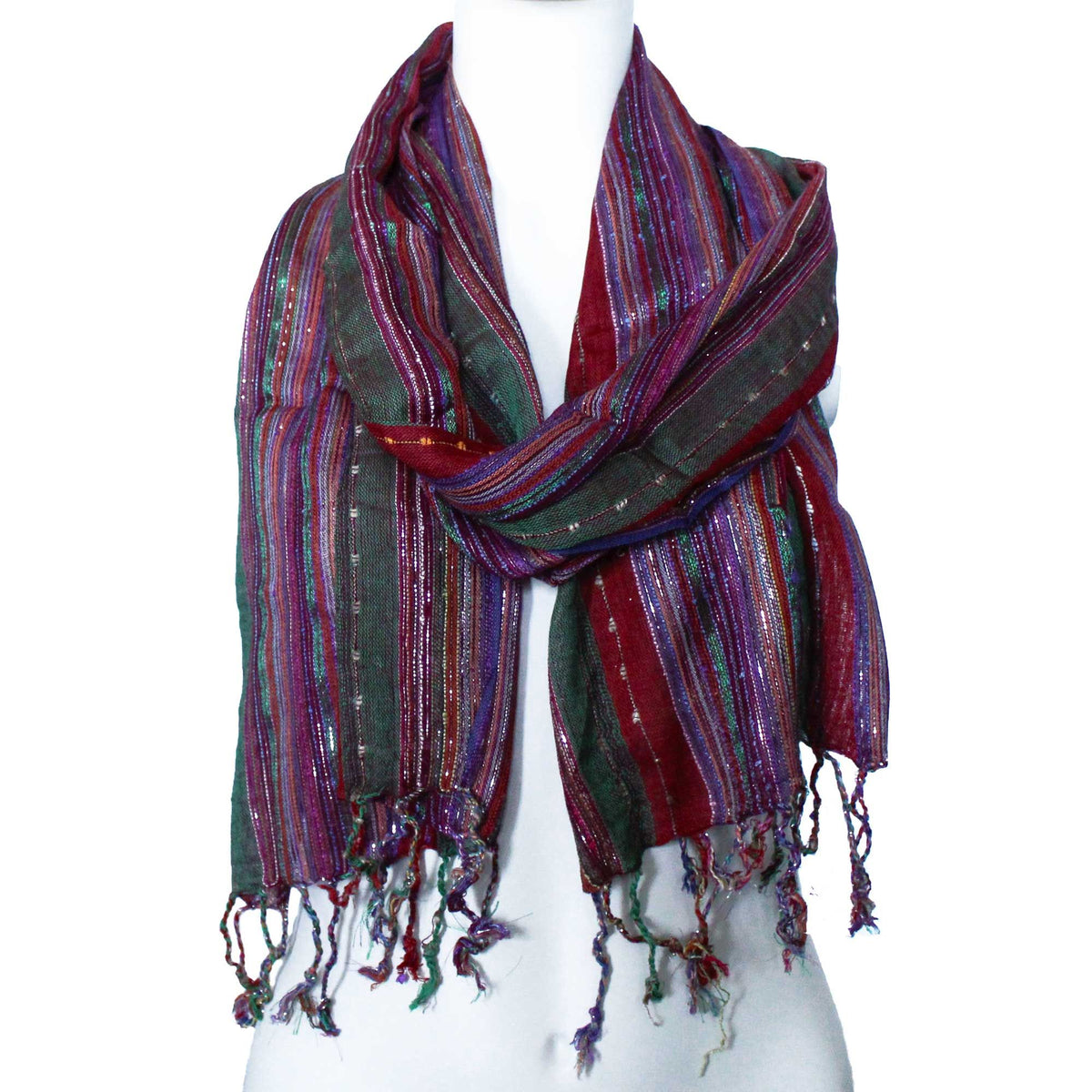 Indian Boho Scarves - 22x72cm - Random Greens product image 2