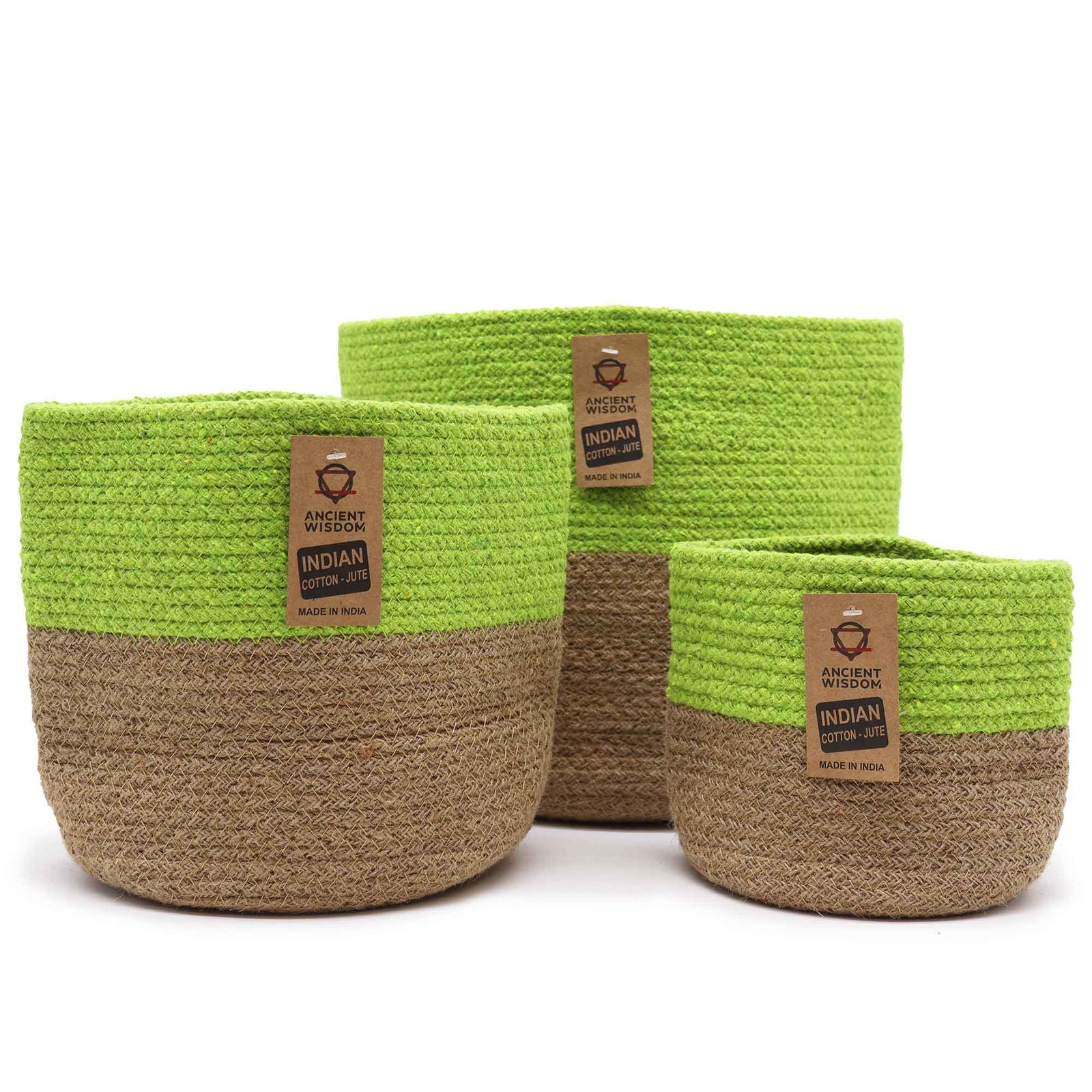 Set of 3 Cotton Rope Storage Baskets - Pistachio product image
