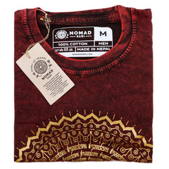Nomad Sari Stonewashed Cotton T-Shirt - Mandala - Maroon - Medium product image 5
