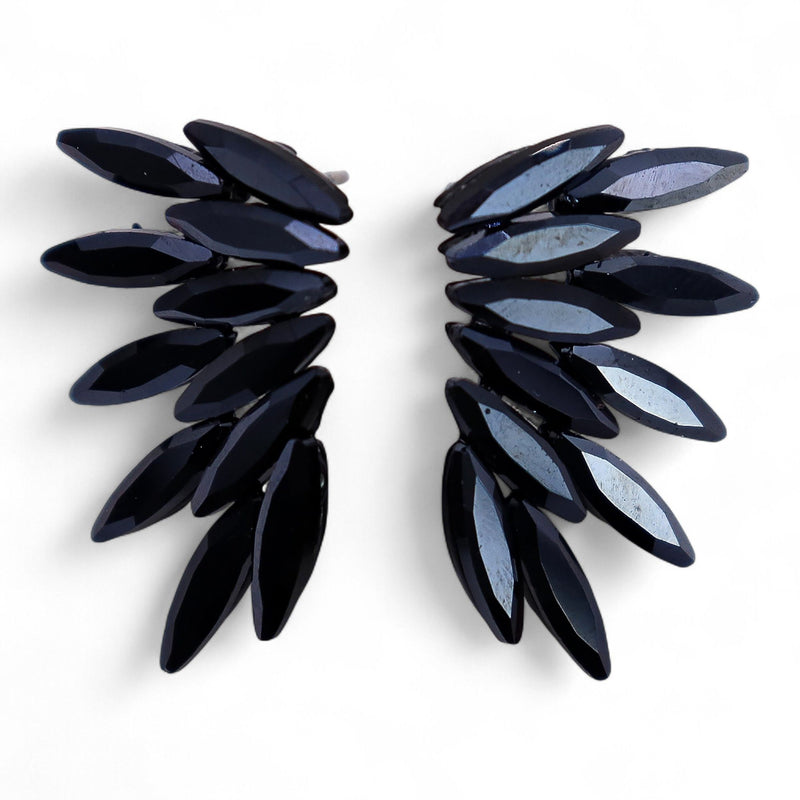 Jet Black - Vintage Glass - Faries - Earrings product image