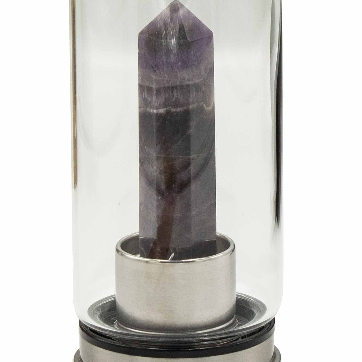 Crystal Infused Glass Water Bottle - Relaxing Amethyst - Obelisk - product image 4