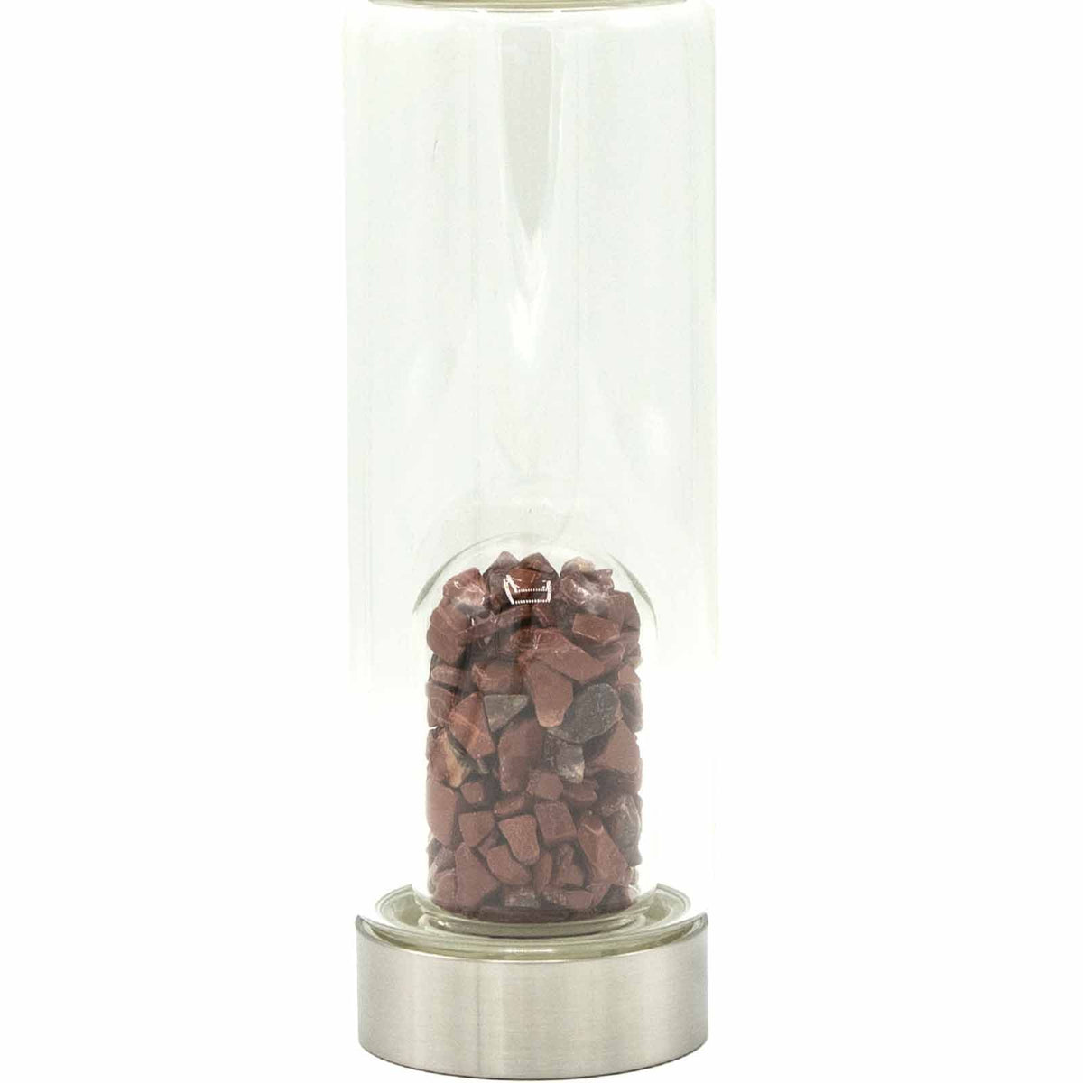 Crystal Infused Glass Water Bottle - Invigorating Red Jasper - Chips - product image 2