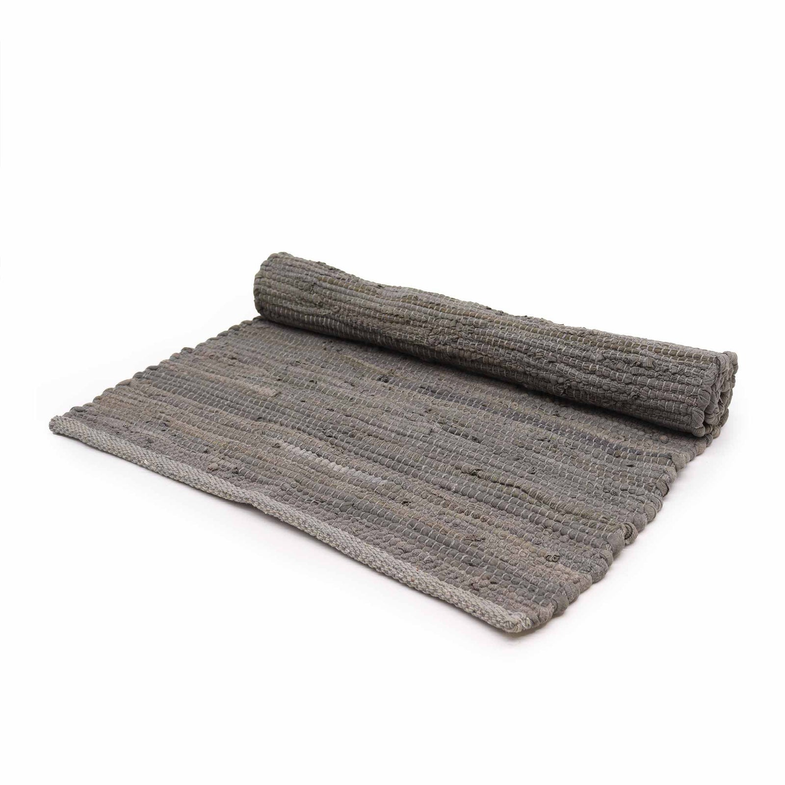 Medium Indian Handloom Cotton Rug - Charcoal product image