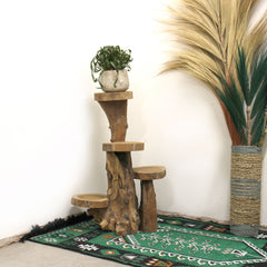 Natural Teak 4 Shelf Display 75cm high product image 2