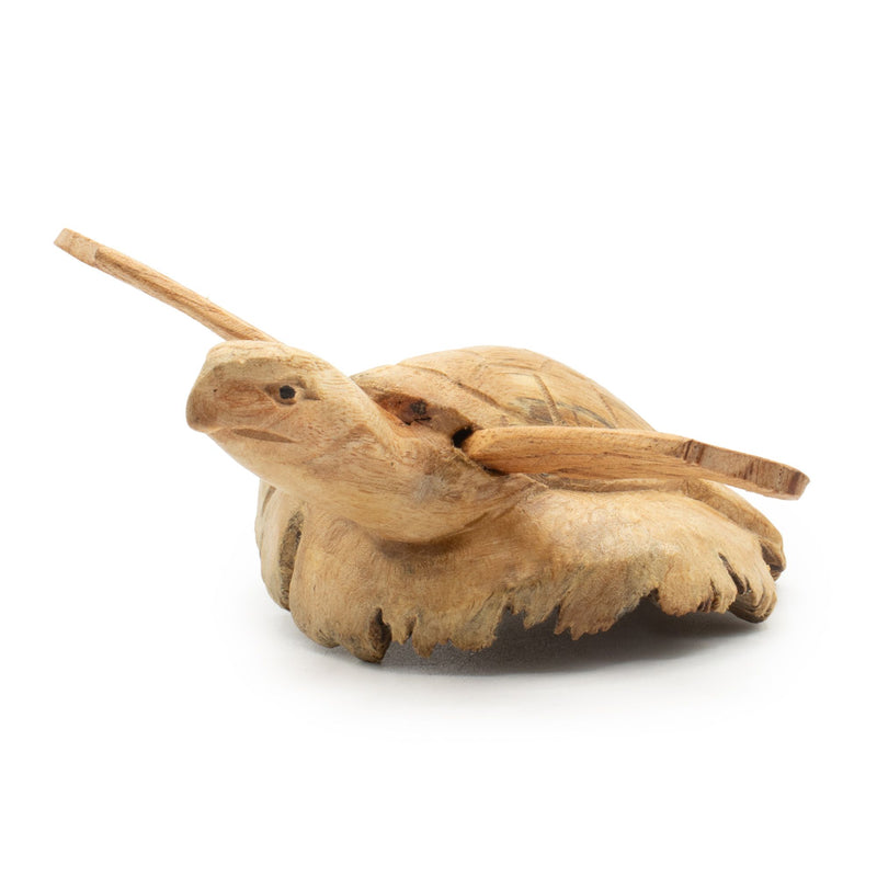 Handmade Parasite Wood Art Carving - Rising Sea Turtle product image