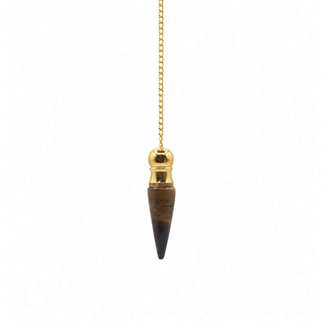 Secret Cavity Discovery of Truth Pendulum - Tiger Eye - Gold Plated product image 2