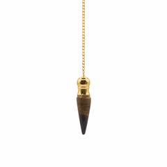 Secret Cavity Discovery of Truth Pendulum - Tiger Eye - Gold Plated product image 2