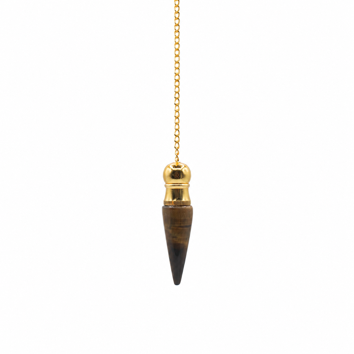 Secret Cavity Discovery of Truth Pendulum - Tiger Eye - Gold Plated product image 2