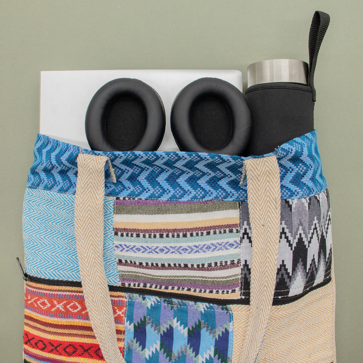 Patchwork Kathmandu Tote Bag - Dhaka Design (37x38cm) - product image 4