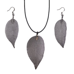 Necklace & Earring Set - Bravery Leaf - Pewter product image 6
