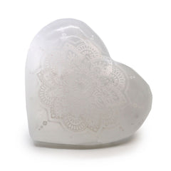 Selenite Heart - 7-8cm - Mandala Engraved product image