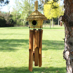 Round Seagrass Bird Box with Chimes 45x17cm product image 2