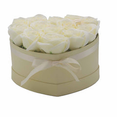 Soap Flower Gift Bouquet - 13 Cream Roses - Heart product image 3