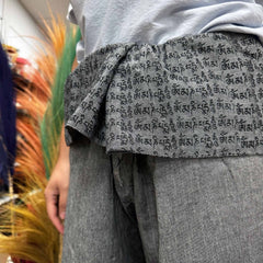 Yoga and Festival Pants - Thai Fisherman Mandala Mantra on Grey product image 4