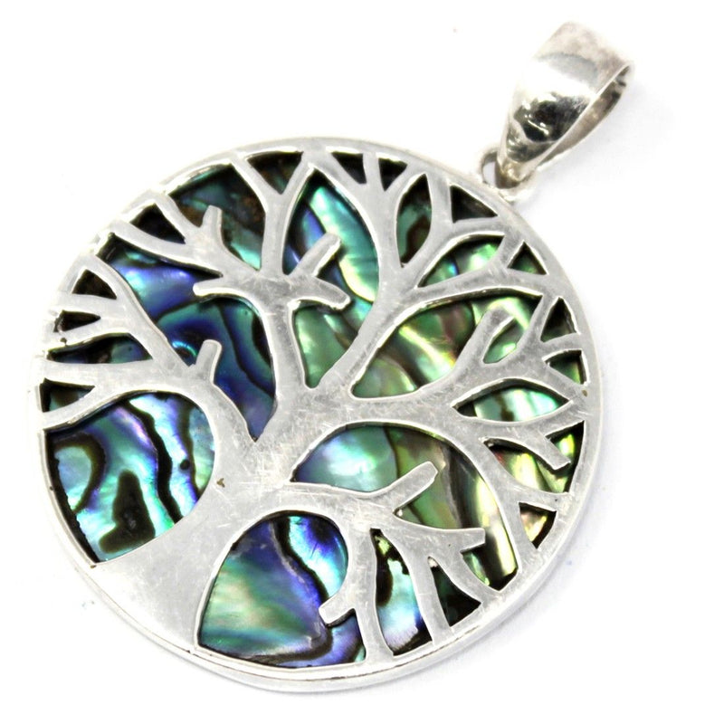 Tree of Life Silver Pendant 30mm - Abalone product image
