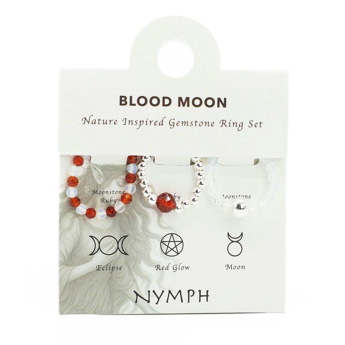 Nymph Spirit Gemstone Ring Set - Blood Moon product image 3