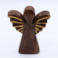 Medium Mango Wood Angel - Gold Decor product image 8