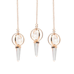 Stellar Gateway - Two Piece Spinning Merkaba Star in Copper Pendulum - Clear Quartz product image