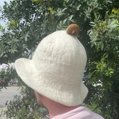 Felted Sauna Bowl Hat - Natural product image 3