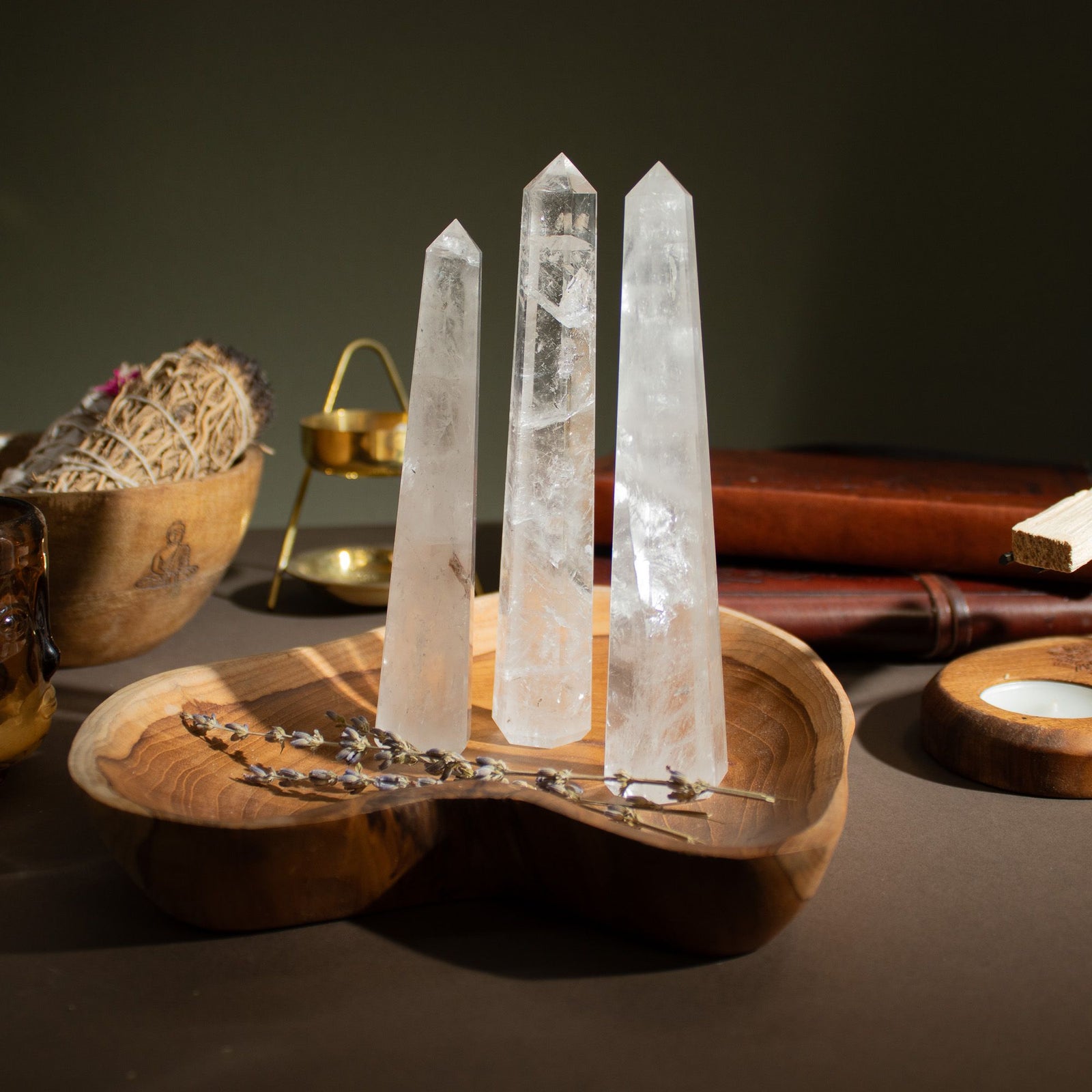 Gemstone Six Face Obelisk Poins approx 17cm - Rock Crystal product image