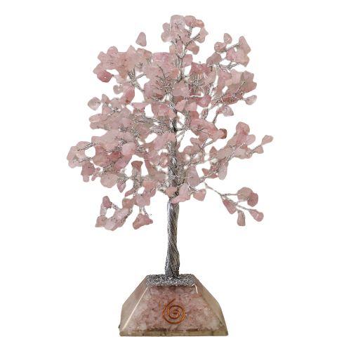 Gemstone Tree with Organite Base - 320 Stone - Rose Quartz product image