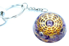 Orgonite Power Keyring - Amethyst Mandala Hearts product image 7