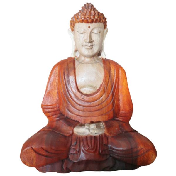 Hand Carved Buddha Statue - 30cm Hand Down product image