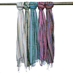 Indian Boho Scarves - 22x72cm - Random Colours With Gold Thread product image