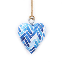 Small Decor Wood Heart - Blue Stripes product image 2